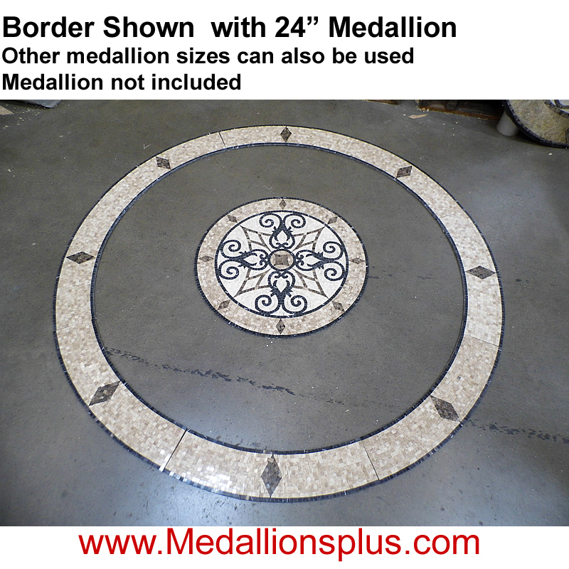 7 ft Polished Mosaic Medallion Border Ring